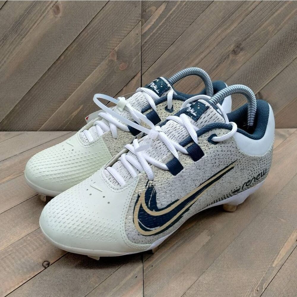Nike Hyperdiamond 4 Pro MCS Softball Cleats Womens Size 8.5 Beige Green Shoes